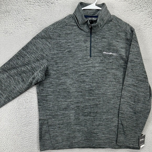 Eddie Bauer Other - Eddie Bauer Sweatshirt Fleece Pullover Mens Medium Gray Quarter Zip Outdoor NEW